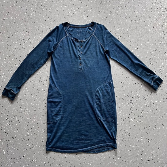 Wool& Georgia Henley Merino Wool Blend Dress Size Extra Small Wooland - Picture 8 of 11